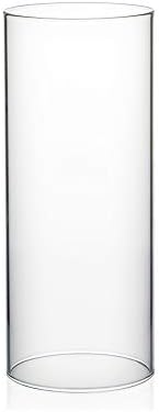 WGVI Hurricane Candle Holder Sleeve 4 Inch Clear Glass Cylinder