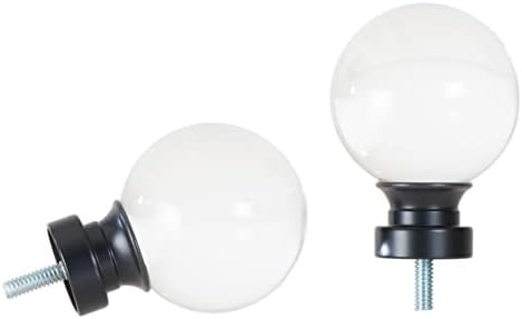Ivilon Acrylic Ball Finials for Curtain Rods 1 Inch Black