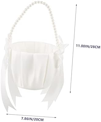 LIFKOME 2pcs Wedding Petal Baskets with Pearl Handles