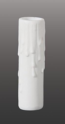 BP Lamp 6 Inch Flat White PolyBeeswax Candelabra Candle Cover