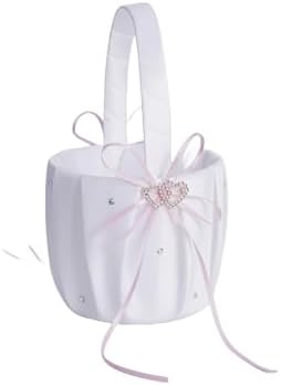 Elegant Satin Flower Girl Basket for Weddings