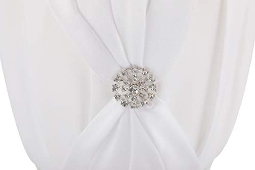 Satin and Artificial Crystal Flower Girl Basket White
