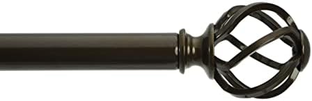 VOREFF Twisted Cage Curtain Rod Finials Set of 2 Coffee Brown