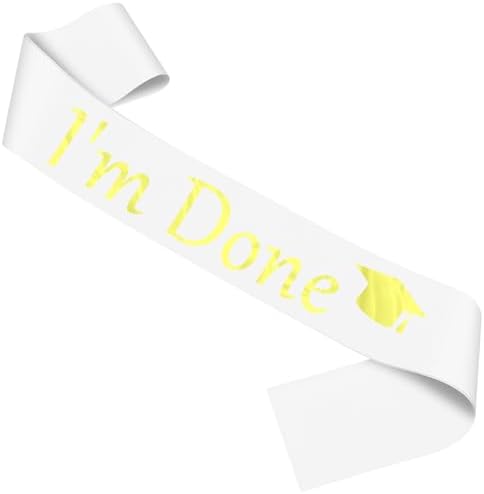 Graduation Sash for Graduates - White Satin Party Decor