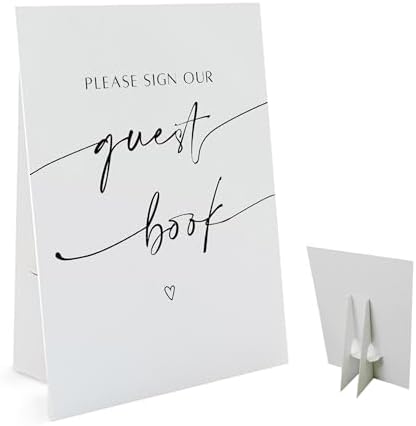 Plese Sign Our Guest Book Sign 8x11 Inch Table Sign with Holder