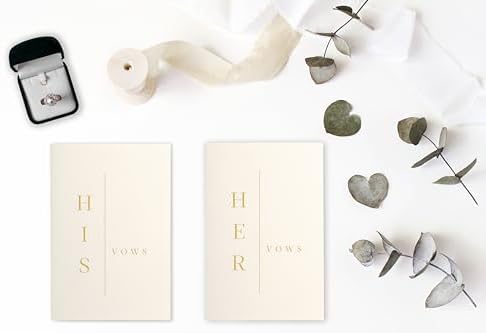 UNITED ESELL Modern Wedding Vow Book His and Hers