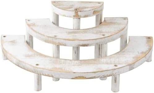 MyGift 3 Tier Wooden Display Stand Riser Set