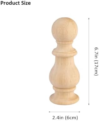 Crapapfert 2Pack Unfinished Wood Finials for Indoor Use