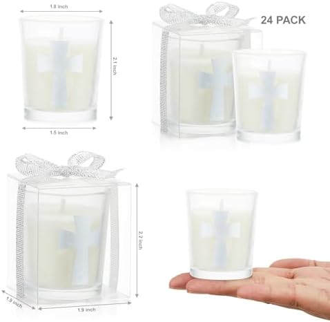 Hushee Silver Cross Candle Wedding Favors Set