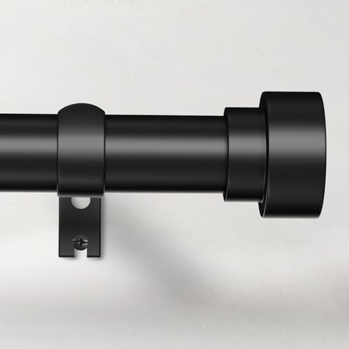 Adjustable Black Curtain Rod for 32-120 Windows