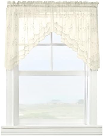 Loft Living Melody Jacquard Lace Curtain Swag Pair