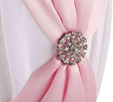 Satin and Artificial Crystal Flower Girl Basket Pink