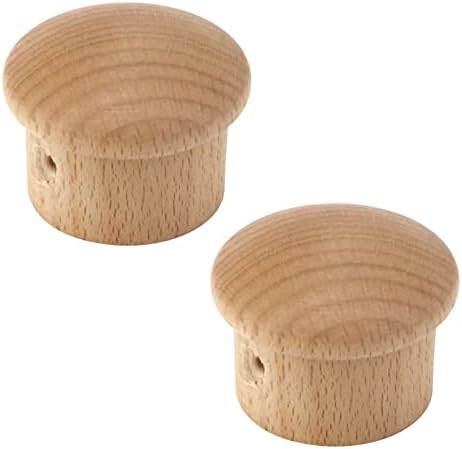 KUMGROT 2 Pcs Wood Curtain Rod Caps