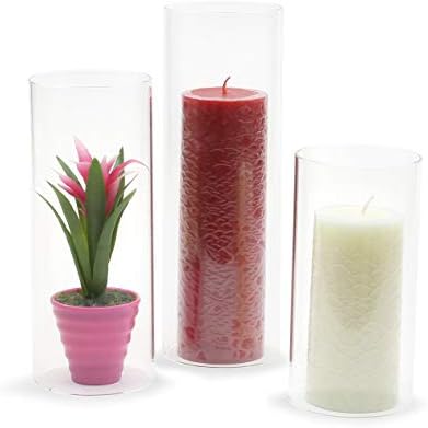 WGVI Hurricane Candle Holder Sleeve 4 Inch Clear Glass Cylinder
