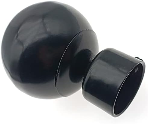 4Pcs 087 Inch Window Curtain Rod Caps Black Metal Finials