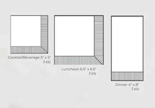 Boston International IHR 3-Ply Beverage Napkins 5x5 20 Count