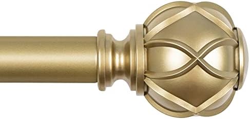 KAMANINA 1 Inch Curtain Rod Finials Set of 2 Warm Gold Netted Texture