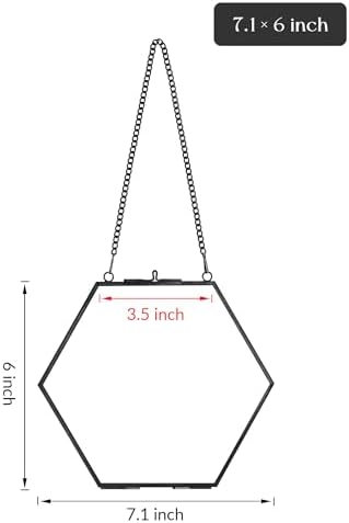 Chic Handcrafted Hexagon Glass Flower Frame