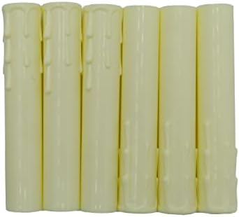 Cream Fiber Drip Candelabra Base 4 Inch Candle Covers Set of Six