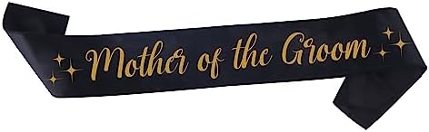 Mother of the Groom Sash - Black Gold Wedding Accessory