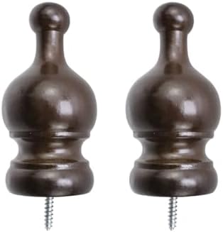 T Tulead 138 Inch Wood Curtain Rod Finials 2Pcs
