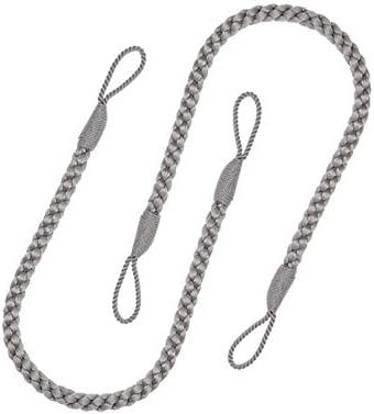 HIASTRA Curtain Tiebacks Ropes 2pcs Grey Handmade Holdbacks
