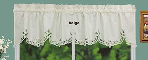 Creative Linens Battenburg Lace Valance Ecru Beige