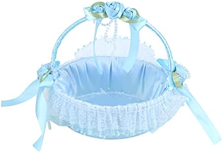 Flower Girl Basket with Handle for Wedding Ceremony