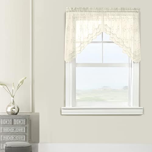 Loft Living Melody Jacquard Lace Curtain Swag Pair