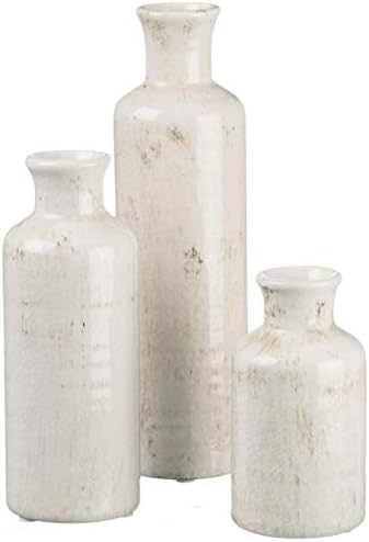Sullivans White Ceramic Vase Set for Home Decor