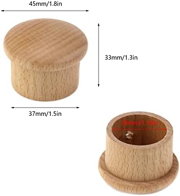 KUMGROT 2 Pcs Wood Curtain Rod Caps