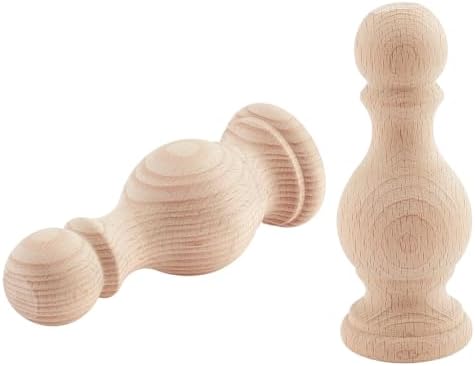 BENECREAT 2Pcs Unfinished Wood Finials 47x19 Inch Decorative