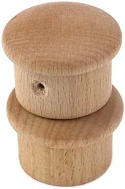 KUMGROT 2 Pcs Wood Curtain Rod Caps