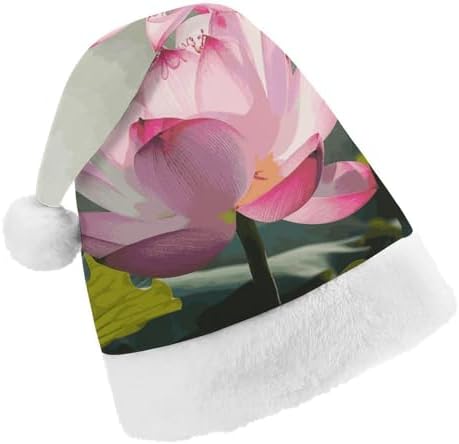 Christmas Santa Hat for Adults with Flower Decor