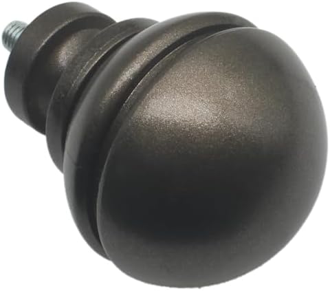 HAJZXH 2 Pcs Curtain Rod End Cap Finials Hemispherical Brown