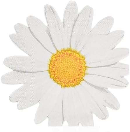 Daisy Floral Paper Napkins 200 Count White