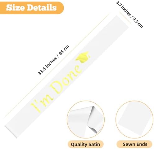 Graduation Sash for Graduates - White Satin Party Decor