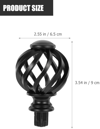 IMIKEYA 4 Pcs Diamond Finials Curtain Rod Ends