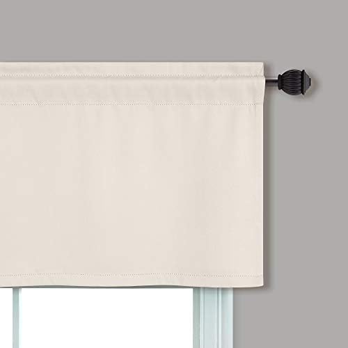 MrsNaturall Beige Valance Curtains 3 Panels 36x16 Inches