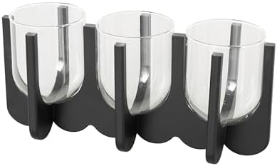Deco 79 Black Wood 3 Slot Candle Holder