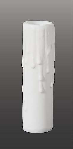 BP Lamp 6 Inch Flat White PolyBeeswax Candelabra Candle Cover
