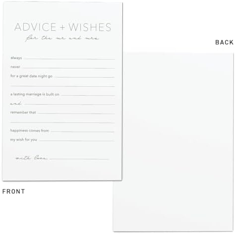 CARDAMONOLY Advice and Wishes Cards for Wedding Decorations
