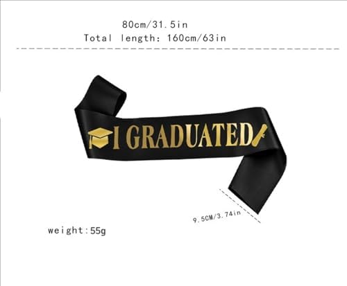 Dzrige Graduation Sash with Gold Letter 2 Pack