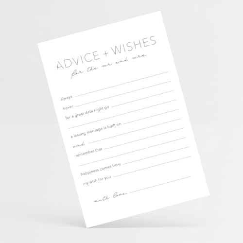 CARDAMONOLY Advice and Wishes Cards for Wedding Decorations