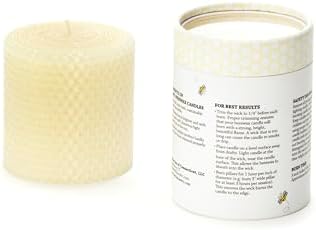 Little Bee of CT Hand Rolled Beeswax Pillar Candle