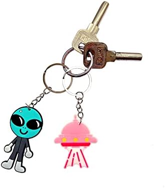 JZK 30pcs Space Themed Keyring Set