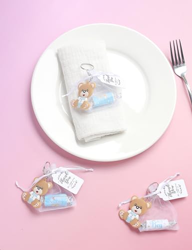 50 Set Animal Bear Keychain Favors for Baby Shower Christening Baptism