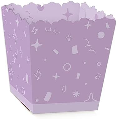 Big Dot of Happiness Purple Confetti Stars Mini Candy Boxes Set of 12