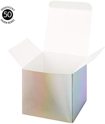 Andaz Press Iridescent Holographic Party Favor Boxes 50 Pack