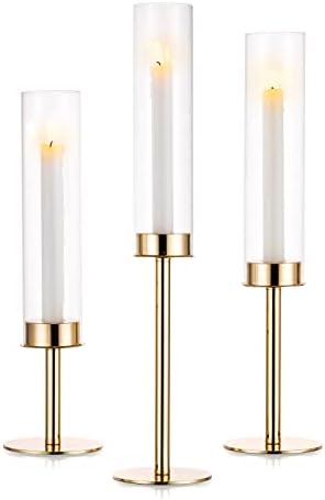 Nuptio Gold Hurricane Candle Holder Set of 3